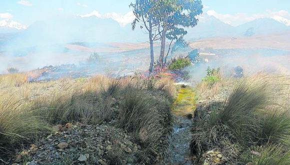 Más de cinco hectáreas de pastos naturales quedaron destruidas a causa de un incendio forestal registrado en el sureste de Huaraz, en la sierra de Áncash. Pobladores de la zona vivieron momentos de angustia debido a que el siniestro se registró cerca a sus propiedades.