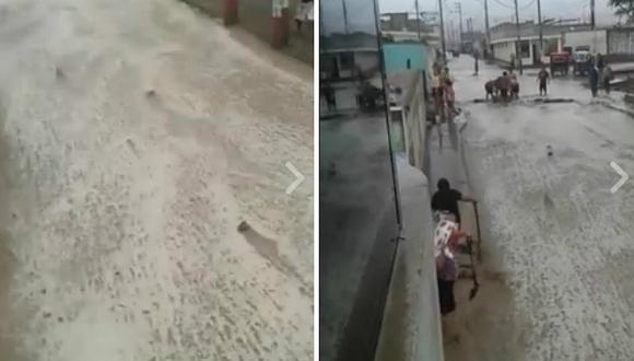 La Libertad: Por fuertes lluvias se desborda quebrada "Mal Alma" y llega hasta Sausal (VIDEO) 