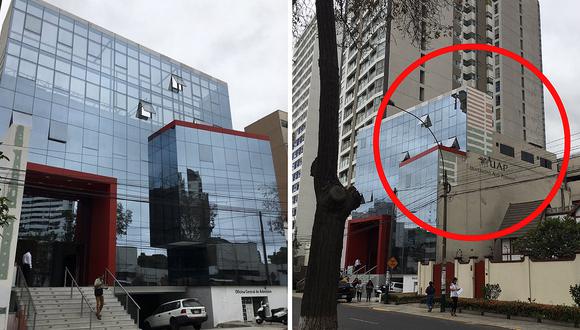 Universidad Alas Peruanas también tiene pared falsa que simula un edificio con más pisos (FOTOS)