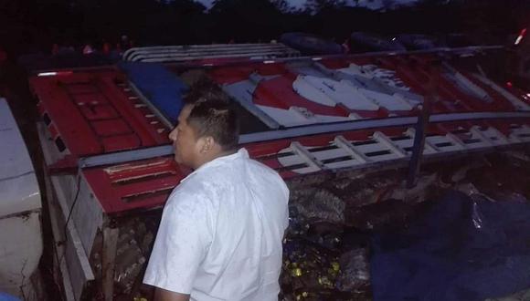 Chulucanas: Despiste de camión cargado de abarrotes deja dos fallecidos