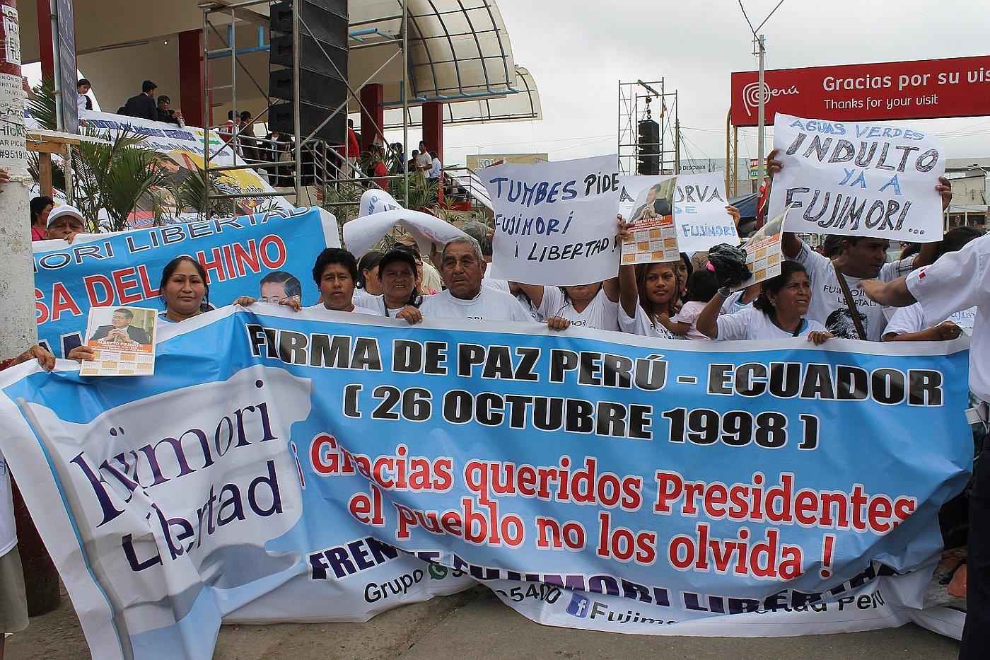 Fujimoristas irrumpen en ceremonia binacional entre Perú y Ecuador