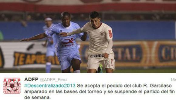 Suspenden partido Real Garcilaso vs. Universitario de Deportes