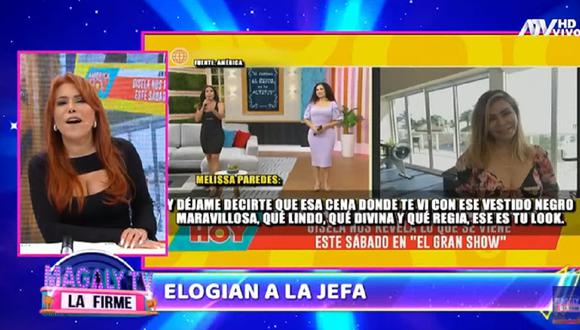 Magaly Medina critica a Melissa Paredes por sus recientes comentarios a Gisela Valcárcel. (Captura ATV).
