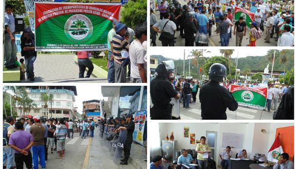 Transportistas bloquean ruta San Ramón - La Merced