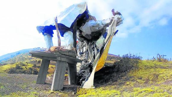 Escultura de Huacón gigante es derribada por vientos