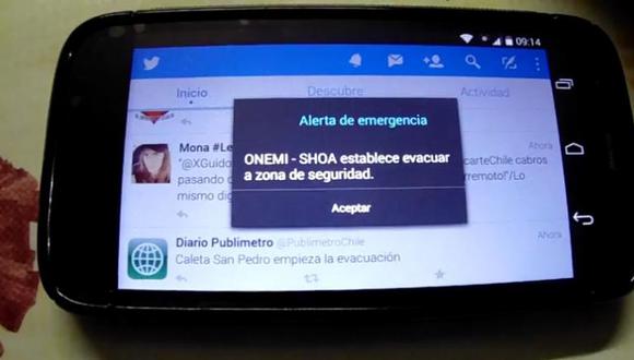 Chilenos fueron advertidos de tsunami en su celular