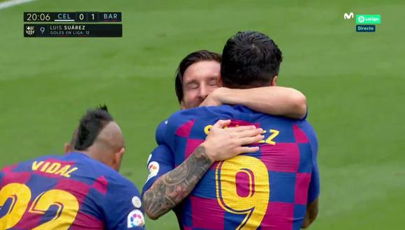 El golazo de Luis Suárez tras genialidad de Lionel Messi. (Foto: Captura)