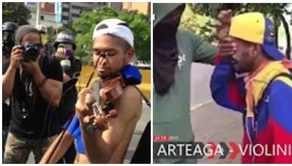 Venezuela: Violinista de protestas contra Maduro desata solidaridad tras agresión (VIDEOS)