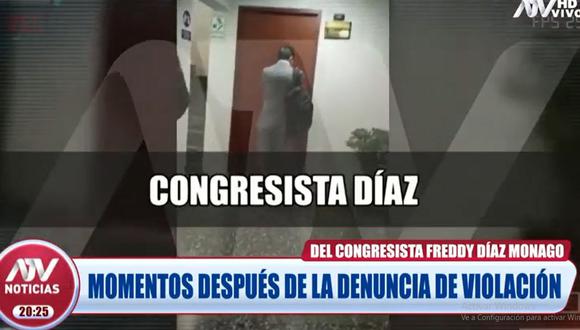 Freddy Díaz es grabado saliendo de su oficina el mismo día en que habría violado a trabajadora. (Foto: ATV)