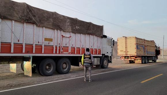 Policía Fiscal incautó maíz de contrabando en la carretera de Tacna a Tarata. (Foto: Difusión)