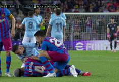 Ronald Araujo salió en ambulancia del Camp Nou en el Barcelona vs. Celta de Vigo (VIDEO)