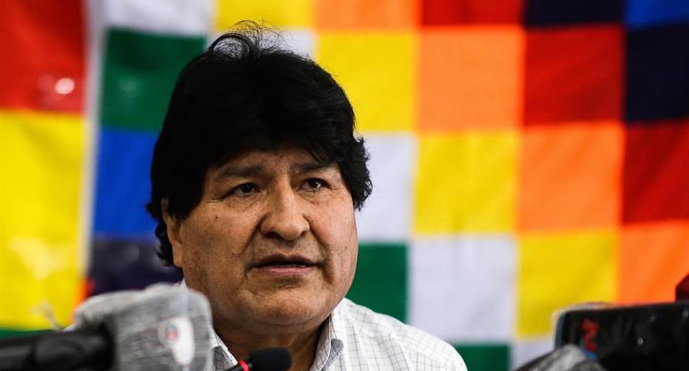 El expresidente de Bolivia Evo Morales realiza una conferencia de prensa en Buenos Aires, Argentina. (EFE/Juan Ignacio Roncoroni).