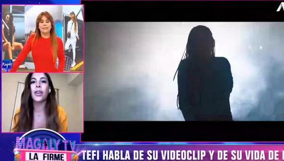 Stephanie Valenzuela se molestó con reportera de Magaly Medina durante entrevista en vivo. (Foto: Captura de video)