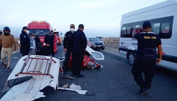 El conductor del vehículo menor murió instantáneamente tras la colisión. Su cuerpo fue trasladado a la morgue para la necropsia de ley.