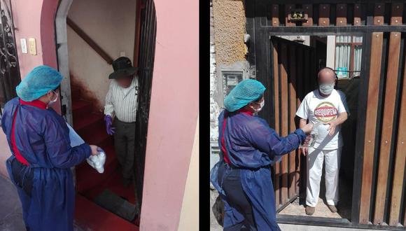 Arequipa: llevan medicinas hasta viviendas de adultos mayores para que no salgan por el COVID-19.