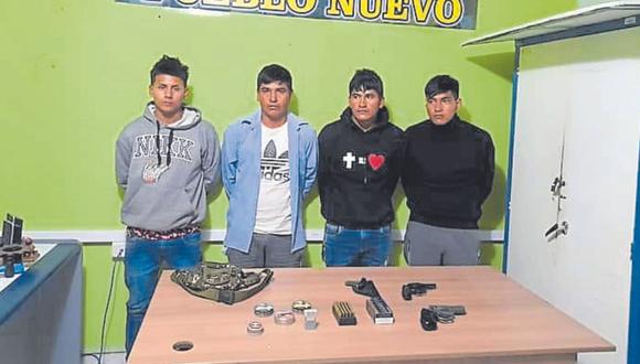Son cuatro presuntos integrantes de “Los Sanguinarios del Alto San Ildefonso” y los detuvieron con armas y balas.