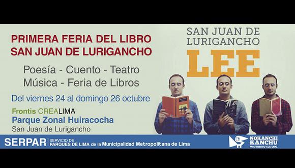 Este viernes inicia la I Feria del Libro de San Juan de Lurigancho