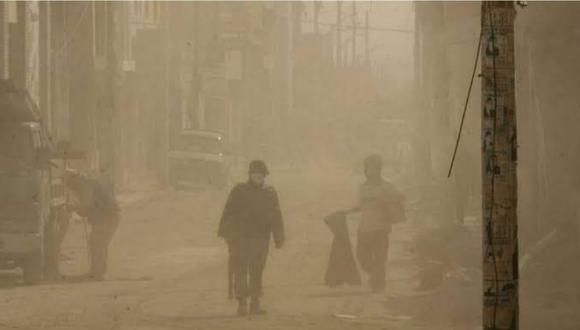 Levantamiento de polvo y viento en Ica. Foto: P. Chariza