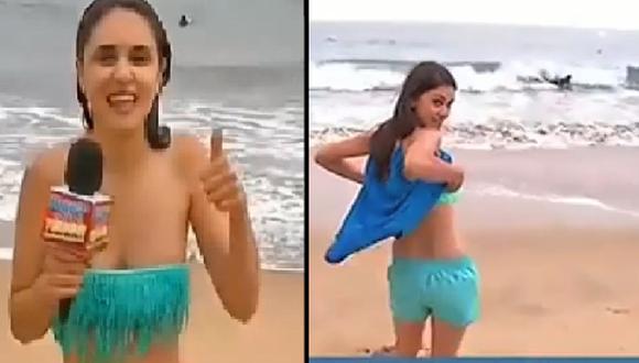​YouTube: reportera chilena pierde bikini mientras emitía en vivo
