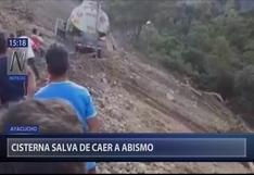 Ayacucho: Camión cisterna estuvo cerca de caer a abismo (VIDEO)