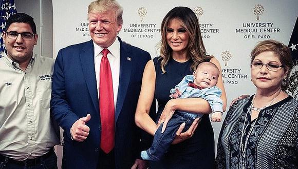 La imagen de Trump posando sonriente con bebé huérfano tras tiroteo en Texas genera críticas 