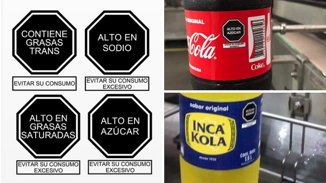 Primeras gaseosas con octógonos que advierten su gran contenido de azúcar salen a la venta 