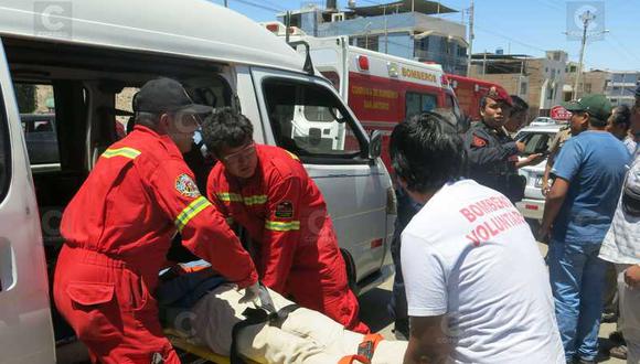 Cinco heridos deja choque de combi con taxi en Moquegua