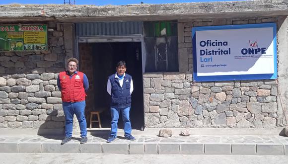 Oficina Registral ONPE en el distrito de Lari. Foto: Cortesía.
