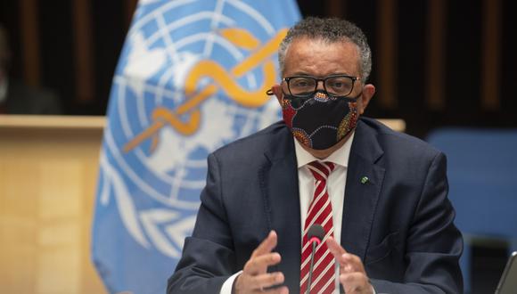 El Director General de la Organización Mundial de la Salud (OMS), Tedros Adhanom Ghebreyesus, asiste a una sesión especial en Ginebra. (Christopher Black / World Health Organization / AFP).