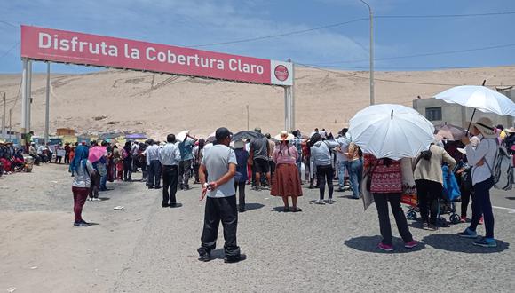 Protesta de grupos que rechazan la vacuna COVID-19 llegó hasta la carretera Panamericana. (Foto: Cortesía)