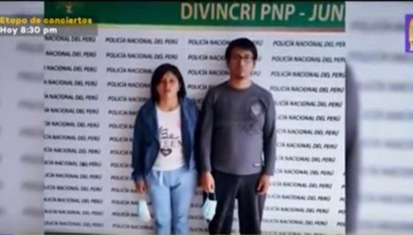 Sujeto y su enamorada fueron detenidos por robar S/120 mil a una comerciante en Huancayo. Foto captura: Latina