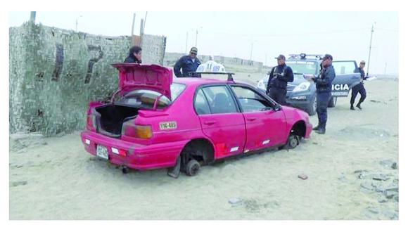 Vehículo desmantelado fue robado en “Miraflores Alto”