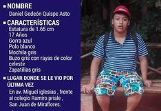 Menor de edad con autismo desapareció tras salir de su casa en San Juan de Miraflores 