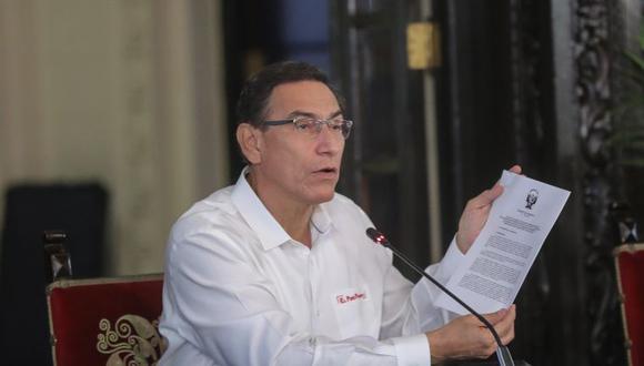 El Presidente de la República, Martín Vizcarra, volvió a referirse al "Pacto Perú" en conferencia de prensa este jueves. (Foto: Presidencia)