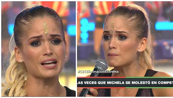 'Combate': Michela Elías se quiebra en vivo tras ver hashtag en su contra (VIDEO)