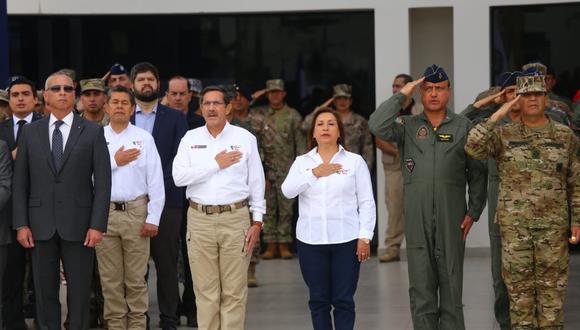 La presidenta Dina Boluarte ratificó su respaldo a las Fuerzas Armadas y Policía Nacional. (Foto: Ministerio de Defensa)