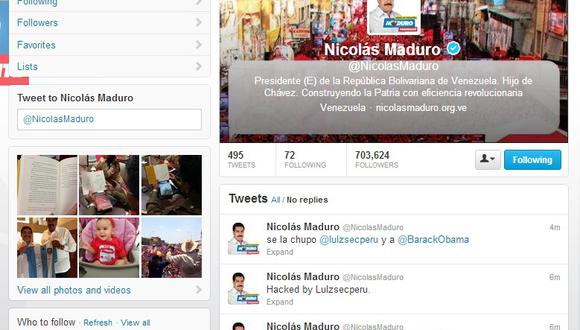 Hackers peruanos se apoderan de cuenta de Nicolás Maduro