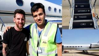 Lionel Messi viaja con jugadores de la selección argentina en su avión privado 