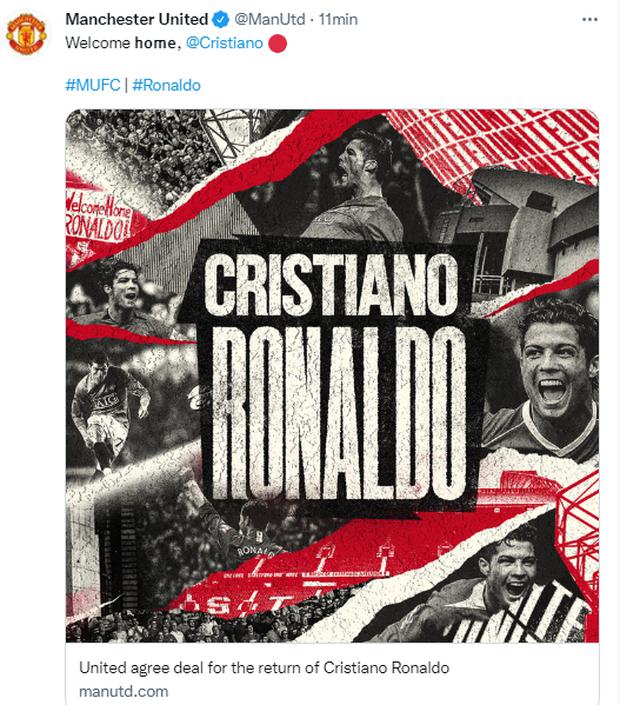 SportsCenter on X: AHORA SÍ, MÁS QUE OFICIAL: con este póster, Manchester  United anuncia el fichaje de Cristiano Ronaldo, que firma un contrato de  dos años con la opción de prorrogarlo por