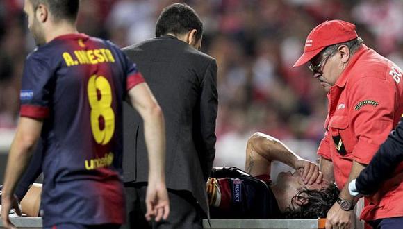 Mira la grave lesión que sufrió Carles Puyol en el partido ante Benfica
