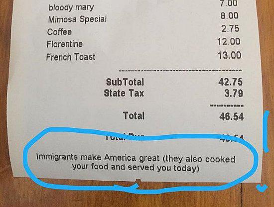 EEUU. Restaurante protesta en sus cuentas contra el decreto antimigratorio