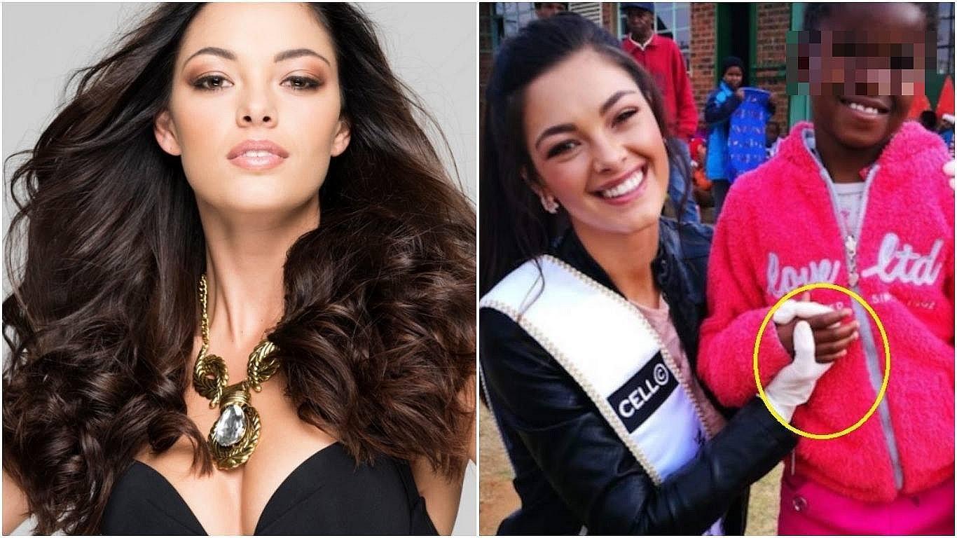 ​Miss Sudáfrica genera indignación por usar guantes en visita a niños con VIH (FOTOS)