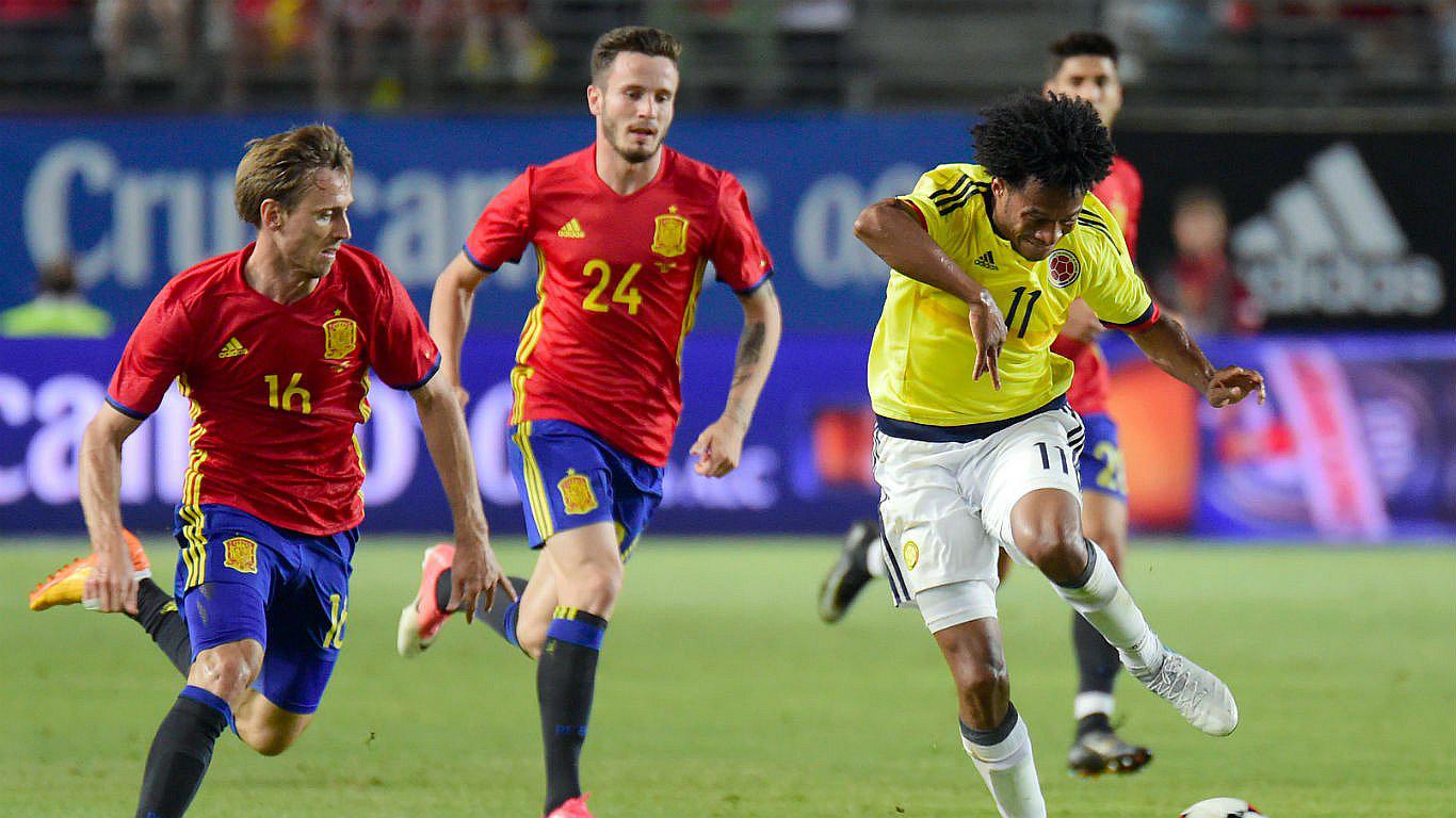 Colombia empató 2-2 con España en partido amistoso