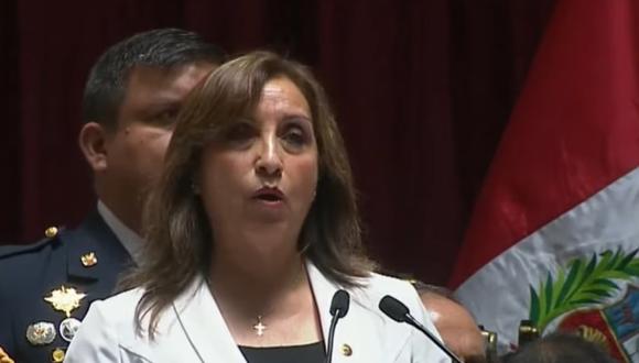 Dina Boluarte estuvo presente en la ceremonia de apertura del año judicial 2023. (Foto: TV Perú)