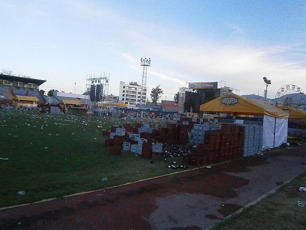 Estadio Melgar convertido en basural luego de concierto por aniversario de Arequipa (FOTOS)