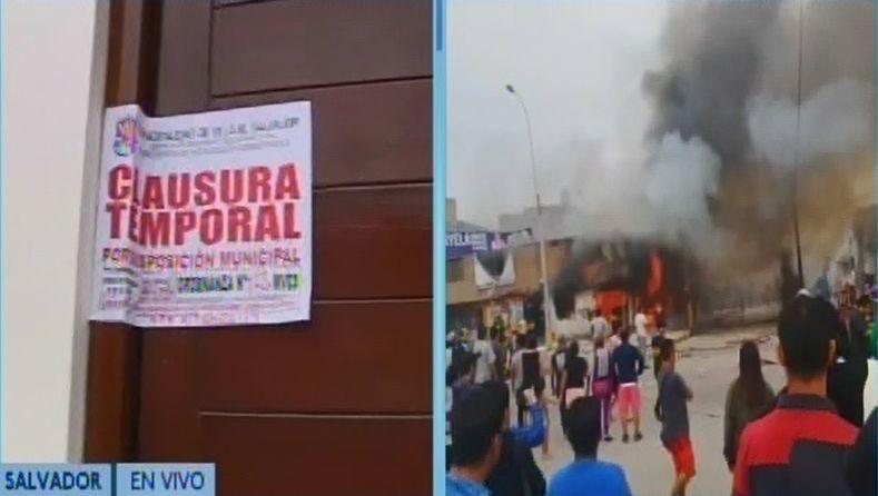 Otro de los motivos de la clausura del local de Transgas en Villa El Salvador fue por la negativa a la inspección por parte del personal municipal.  (Captura: Canal N)