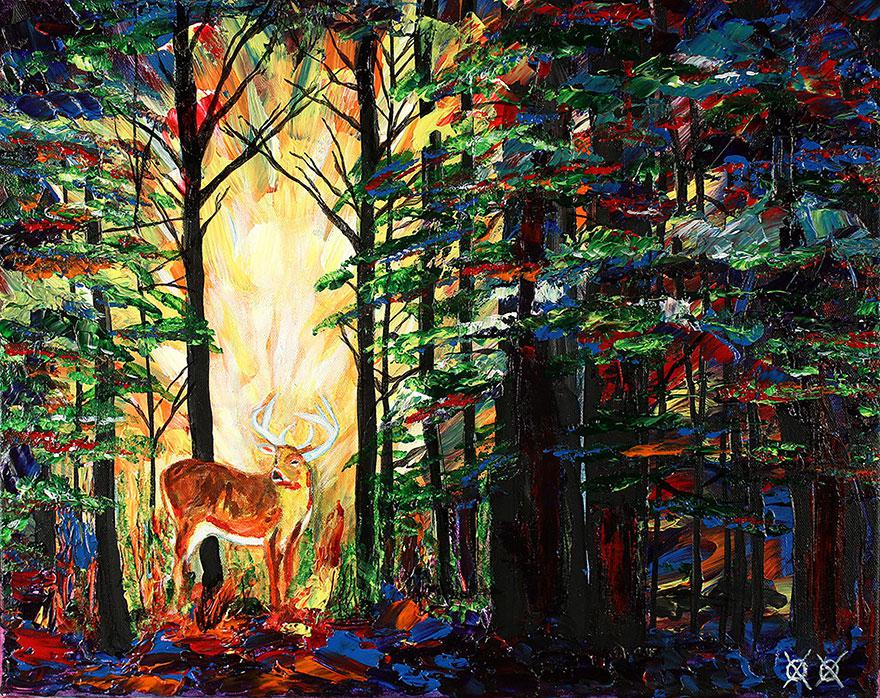 Estos increíbles cuadros fueron realizados por un pintor ciego 