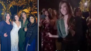 Karina Calmet ‘resucitó’ a Isabella Picasso y bailó canción de Al fondo hay sitio en boda de su hija (VIDEOS)