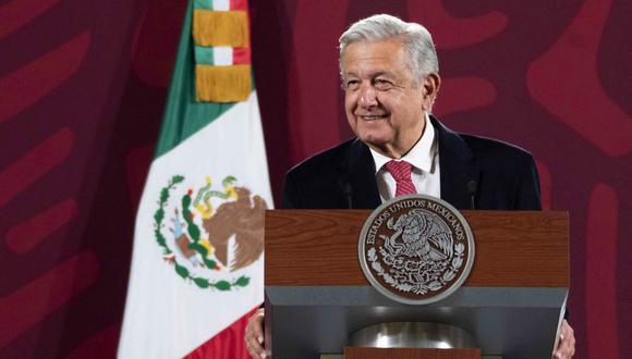 El presidente de México, Andrés Manuel López Obrador, pronunciando un discurso durante una conferencia de prensa en el Palacio Nacional de la Ciudad de México, el 30 de septiembre de 2022. (Foto de la Presidencia de México / AFP)