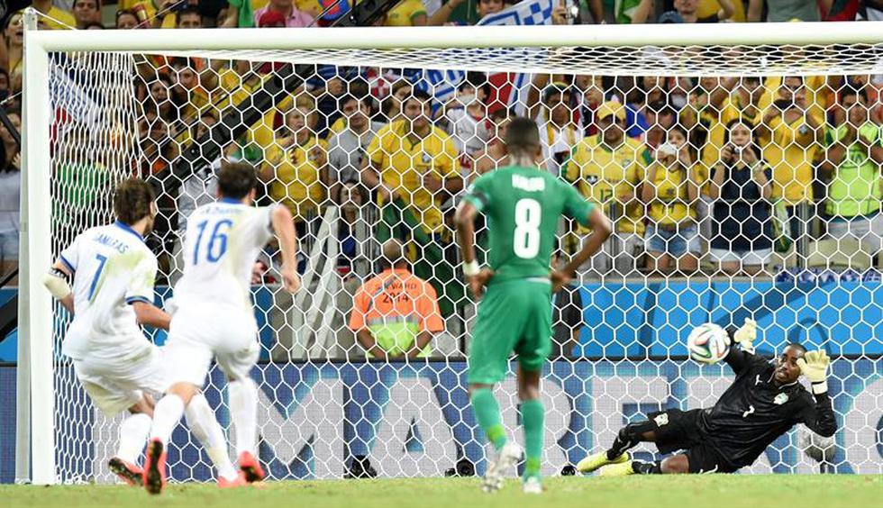 Brasil 2014: Así fue el gol de penal de Grecia en el último minuto
